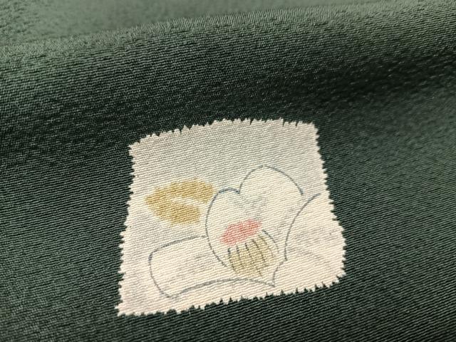 平和屋着物▽上質な小紋 単衣 色紙重ね椿花文 正絹 逸品 BAAS8036yc