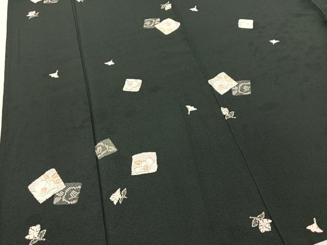 平和屋着物▽上質な小紋 単衣 色紙重ね椿花文 正絹 逸品 BAAS8036yc