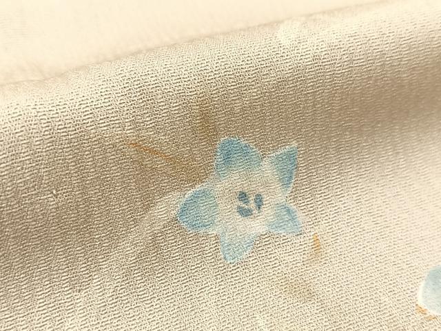 平和屋着物▽訪問着　単衣　手描き　刺繍　秋草文　金糸　正絹　逸品　BAAS8042yc