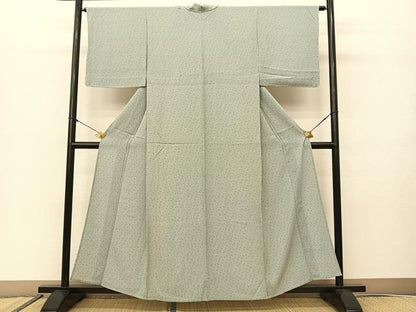 平和屋着物▽江戸小紋　単衣　竹縞　正絹　逸品　BAAS8050yc