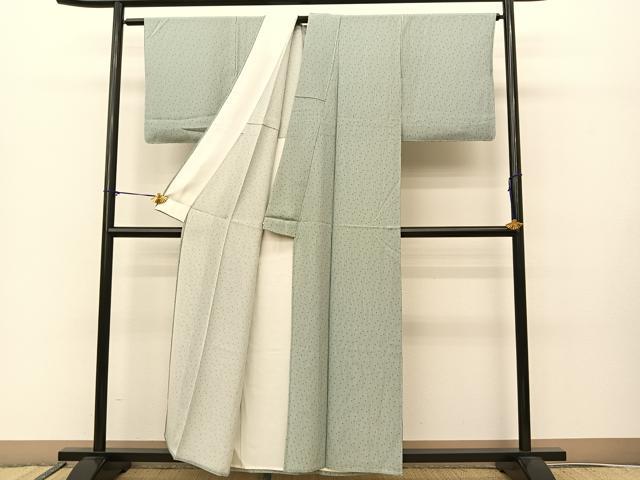 平和屋着物▽江戸小紋　単衣　竹縞　正絹　逸品　BAAS8050yc