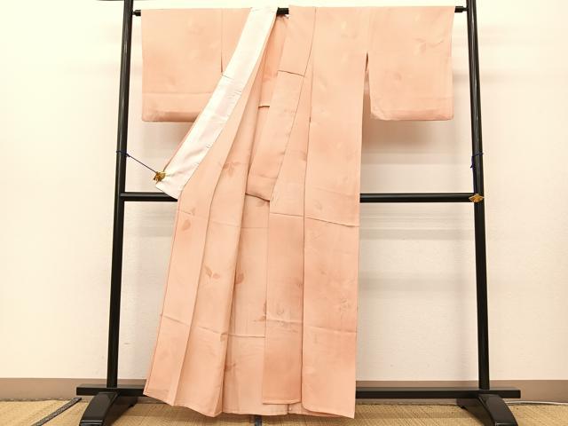 平和屋着物▽上質な小紋 単衣 枝葉文 暈し染め 正絹 逸品 BAAS8058yc