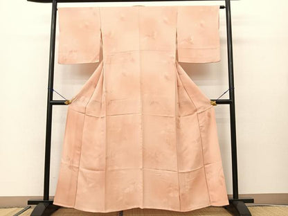 平和屋着物▽上質な小紋 単衣 枝葉文 暈し染め 正絹 逸品 BAAS8058yc