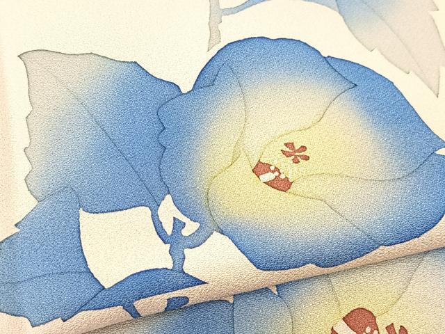 平和屋着物▽訪問着 単衣 作家物 枝花文 正絹 逸品 BAAS8061yc