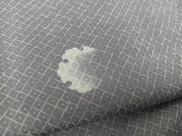 平和屋着物▽上質な小紋 単衣 雪輪丸文 正絹 逸品 BAAS8055yc