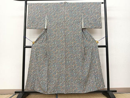 平和屋着物▽上質な小紋 単衣 宝尽くし花文 正絹 逸品 BAAS8057yc