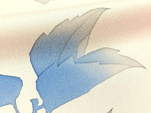 平和屋着物▽訪問着 単衣 作家物 枝花文 正絹 逸品 BAAS8061yc
