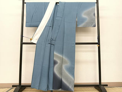 平和屋着物▽訪問着 単衣 流線文 暈し染め 正絹 逸品 BAAS8066yc