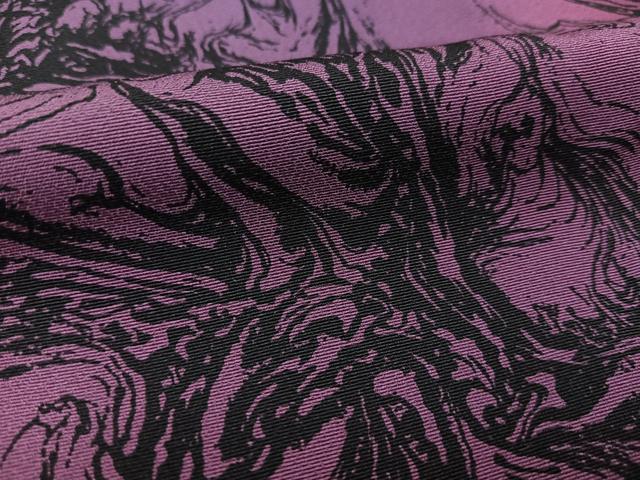 平和屋着物▽上質な小紋 単衣 墨流し文様 暈し染め 正絹 逸品 BAAS8069yc