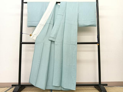 平和屋着物▽上質な色無地　単衣　氷割地紋　瓶覗色　正絹　逸品　BAAS8075yc