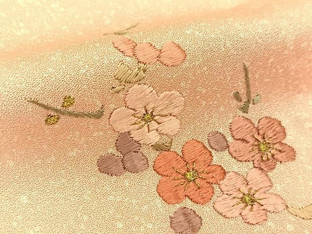 平和屋着物▽訪問着　単衣　刺繍　花筏文　暈し染め　金彩　正絹　逸品　BAAS8071yc