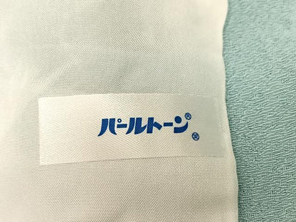 平和屋着物▽上質な色無地　単衣　氷割地紋　瓶覗色　正絹　逸品　BAAS8075yc