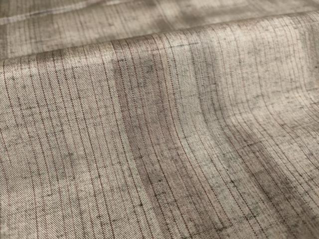 平和屋着物▽上質な紬 単衣 霞斜線文 正絹 逸品 DAAQ4480az