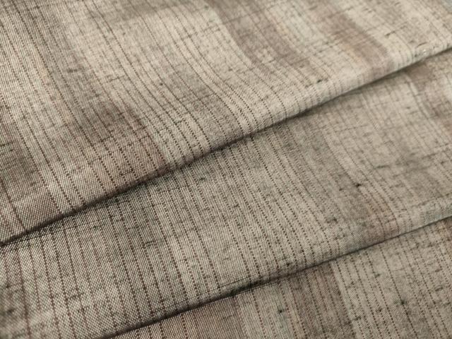 平和屋着物▽上質な紬 単衣 霞斜線文 正絹 逸品 DAAQ4480az