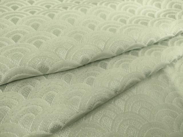 平和屋着物▽上質な色無地 単衣 青海波地紋 藍白色 正絹 逸品 DAAS0043az