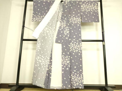 平和屋着物▽上質な小紋 単衣 舞桜文 正絹 逸品 DAAS0038az