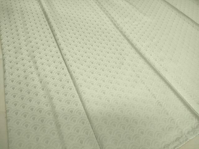 平和屋着物▽上質な色無地 単衣 青海波地紋 藍白色 正絹 逸品 DAAS0043az