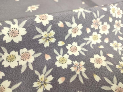 平和屋着物▽上質な小紋 単衣 舞桜文 正絹 逸品 DAAS0038az