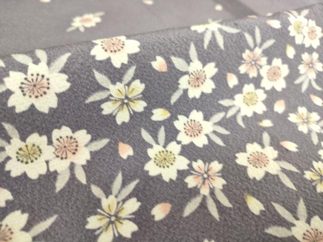 平和屋着物▽上質な小紋 単衣 舞桜文 正絹 逸品 DAAS0038az