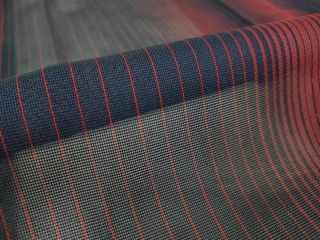 平和屋着物▽道行コート スリーシーズン 春夏秋 塵除け 紗 縞 ロング丈 正絹 逸品 DAAS0053az