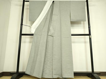 平和屋着物▽上質な色無地 単衣 草花地紋 蕎麦切色 正絹 逸品 DAAS0050az