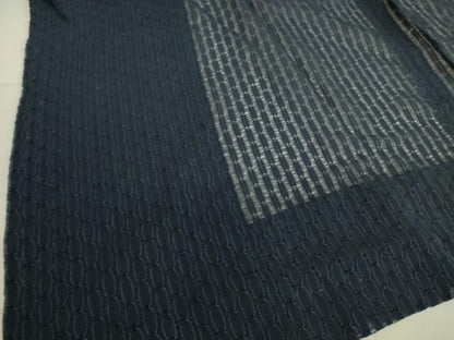 平和屋着物▽道行コート　スリーシーズン　春夏秋　塵除け　丸繋ぎ　紺色　正絹　逸品　DAAS0052az