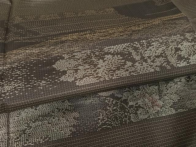 平和屋着物●本場大島紬　訪問着　屋久杉染　横段花文　くぼた織物謹製　証紙付き　正絹　逸品　未使用　AAAT9382np