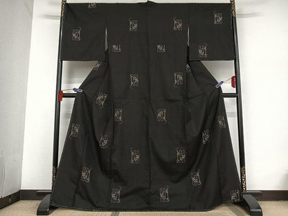 平和屋着物●本場大島紬 ９マルキ 地空 桜源氏香 正絹 逸品 未使用 AAAT9384np