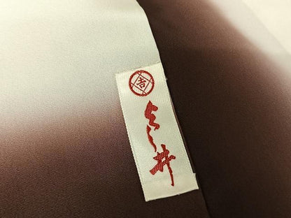 平和屋着物●上質な紬　色無地　葡萄茶色　正絹　逸品　AAAT9383np
