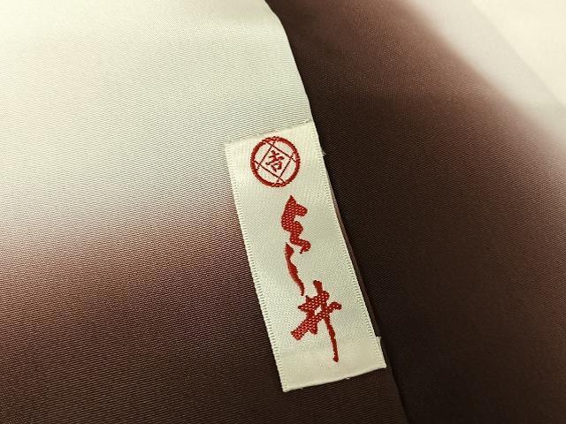 平和屋着物●上質な紬　色無地　葡萄茶色　正絹　逸品　AAAT9383np
