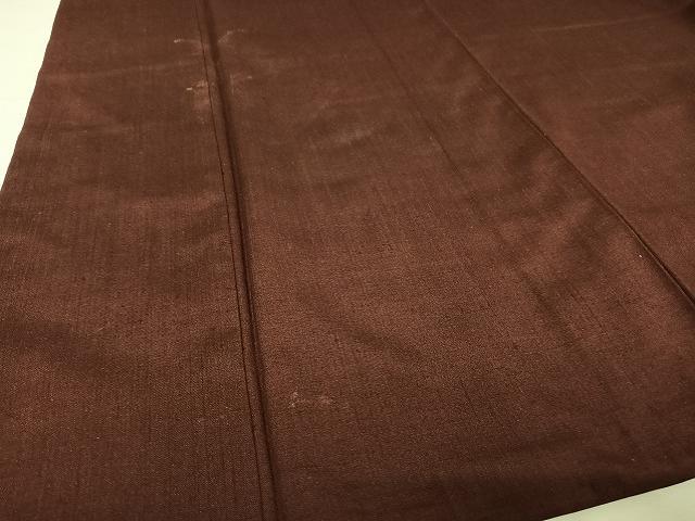 平和屋着物●上質な紬　色無地　葡萄茶色　正絹　逸品　AAAT9383np