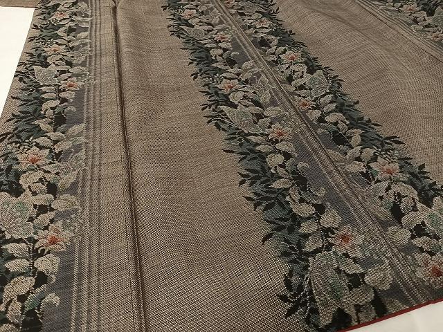 平和屋着物●本場大島紬　９マルキ　花蝶文　正絹　逸品　AAAT9396np