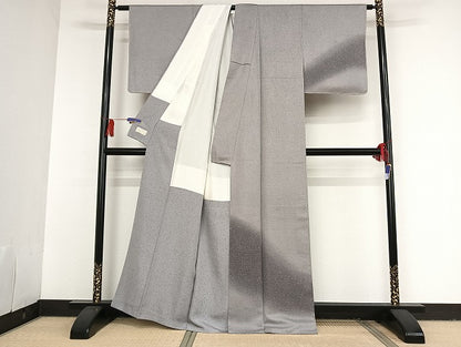 平和屋着物●創業明治元年 京の老舗【小糸染芸】 小糸敏夫 ぜんまい紬 訪問着 霞文 暈し染め 金彩 やまと金ラベル 逸品 未使用 AAAT9456np