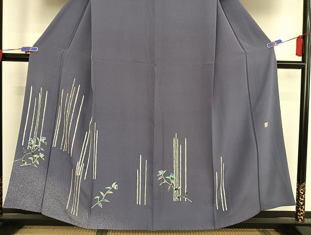 平和屋着物●人間国宝・羽田登喜男　訪問着　木賊　正絹　逸品　AAAT9448np
