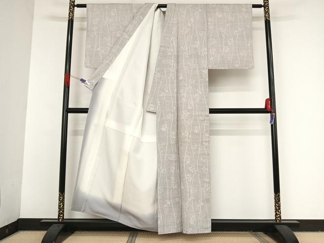 平和屋着物●本場結城紬　重要無形文化財　80亀甲　枝花文　奥順謹製　証紙付き　正絹　逸品　AAAT9442np