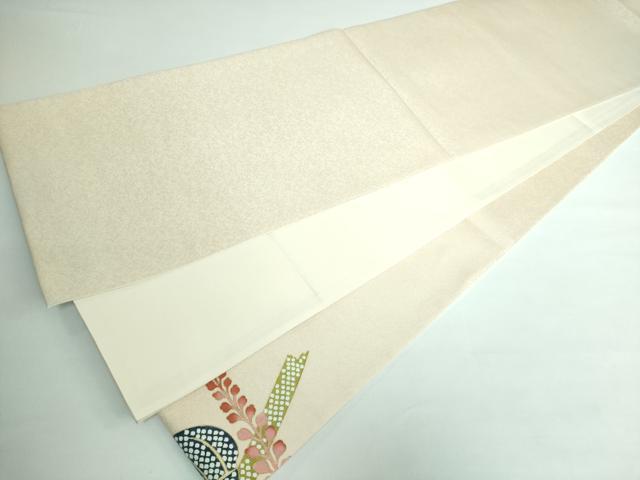 平和屋本店●極上 岡重謹製 太鼓柄袋帯 紅染 垣に藤 金彩 証紙・紙タグ付き 逸品 未使用 DZAA5402kh5