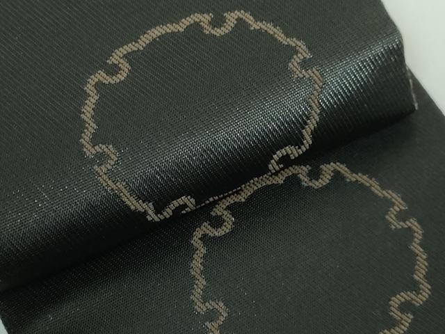 平和屋本店●極上 男性 両面 角帯 雪輪 暗黒色 逸品 DZAA5420kh5