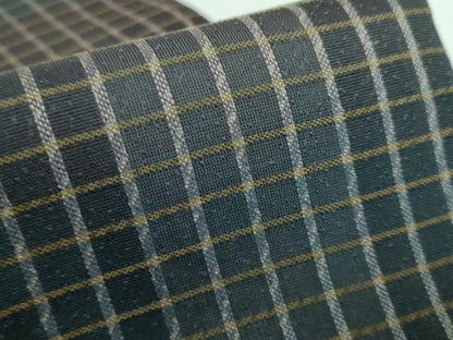 平和屋本店■極上　男性　両面　角帯　切り嵌め　格子　海松茶色　金糸　逸品　DZAA5425kh5