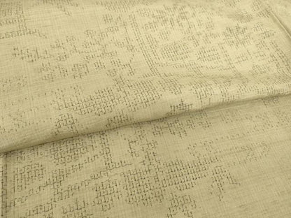 平和屋着物▽結城紬 単衣 風景花文 80亀甲 正絹 逸品 DAAS0068az