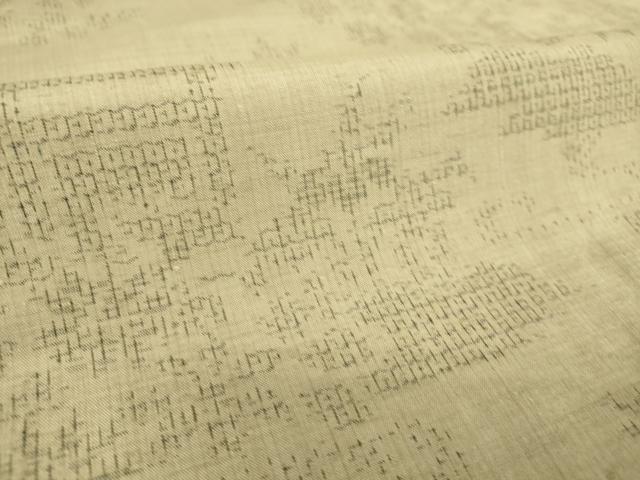 平和屋着物▽結城紬 単衣 風景花文 80亀甲 正絹 逸品 DAAS0068az