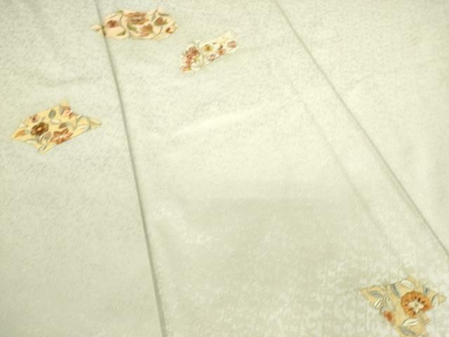 平和屋着物▽訪問着 単衣 総刺繍 破れ色紙更紗花文 金糸 正絹 逸品 DAAS0069az
