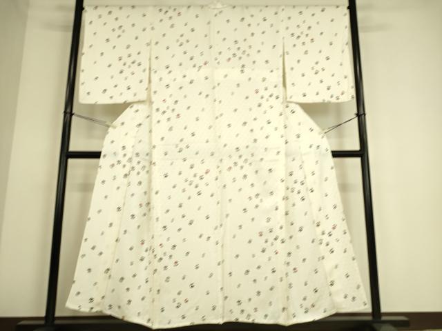 平和屋着物▽上質な小紋 単衣 草花文 正絹 逸品 DAAS0081az