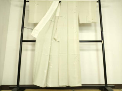 平和屋着物▽上質な小紋　単衣　絞り　花間道　銀糸　正絹　逸品　DAAS0084az