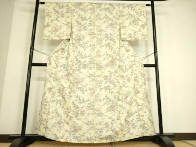 平和屋着物▽上質な小紋 単衣 吉祥花尽くし 正絹 逸品 DAAS0100az