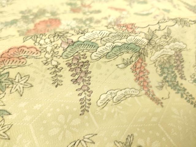 平和屋着物▽上質な小紋 単衣 吉祥花尽くし 正絹 逸品 DAAS0100az