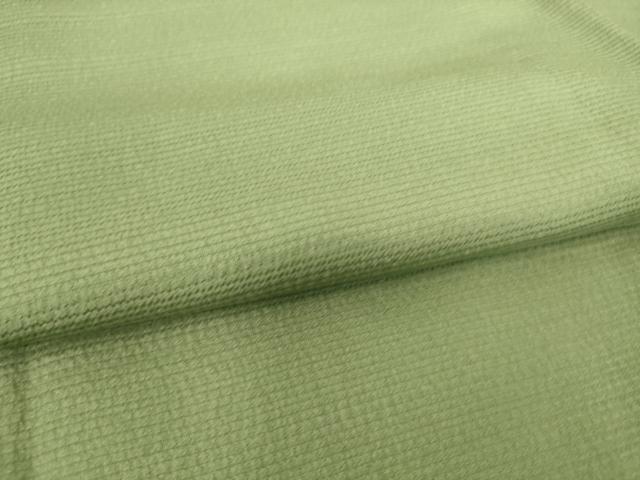 平和屋着物▽上質な色無地 単衣 作家物 草木染 横段地紋 山葵色 正絹 逸品 DAAS0102az