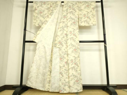 平和屋着物▽上質な小紋 単衣 吉祥花尽くし 正絹 逸品 DAAS0100az
