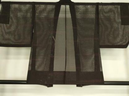 平和屋着物▽羽織　スリーシーズン　春夏秋　塵除け　横段文　正絹　逸品　DAAS0114az