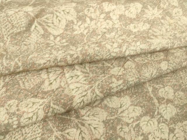 平和屋着物▽上質な小紋 単衣 草葉文 正絹 逸品 DAAS0094az