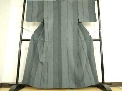 平和屋着物▽本塩沢 単衣 変わり間道 110亀甲 正絹 逸品 DAAS0107az